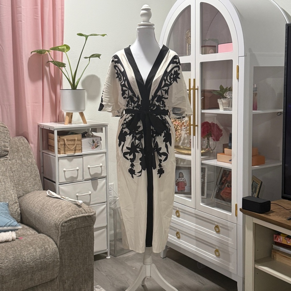 SHEIN Black and White Midi Dress